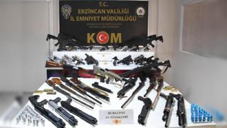 Erzincan merkezli 35 ilde 'kaça silah ticareti' operasyonu; 9 tutuklama