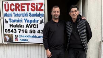 Akülü sandalyeleri ücretsiz tamir eden kişiye iş yeri desteği