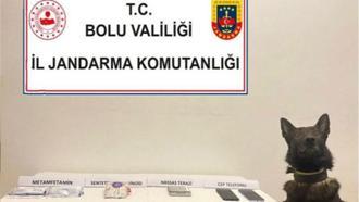 Gizli bölümlere saklanmış uyuşturucuları, narkotik köpeği buldu