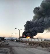 Denizli'de filtre sistemi üretilen fabrikada yangın