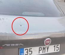 Mardin’de park halindeki otomobile yorgun mermi isabet etti