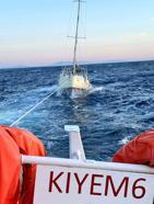 Datça'da sürüklenen tekne kurtarıldı