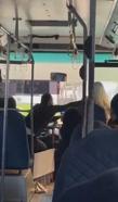 Otobüs şoförü ile kadın yolcunun kavgası kamerada