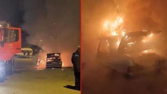 Park halindeki otomobil yandı