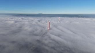 1915 Çanakkale Köprüsü siste kayboldu