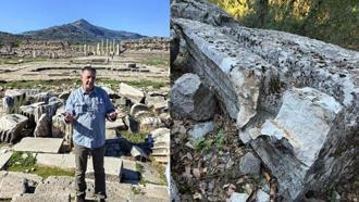 Büyük İskender'in fethedemediği antik kentte, 2 bin yıllık aslan başlı çörten kırıldı