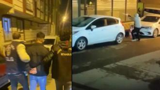 Sancaktepe'de 16 yaşındaki şüphelinin iş yeri kurşunladığı anlar kamerada