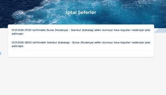 BUDO'nun 1 Ocak'taki 2 seferi iptal edildi