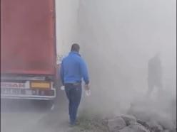 Nusaybin’de seyir halindeki TIR’da yangın