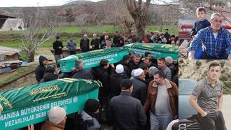 Tahliye edilen babasını almaya giderlerken kazada ölen Mehmet ile amca ve dedesi defnedildi
