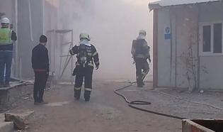 Şantiyede çıkan yangın söndürüldü