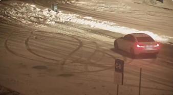 Dinlenme tesisinde karda drift attılar; ehliyeti iptal edildi