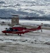 Ambulans helikopter 1 günlük bebek için havalandı
