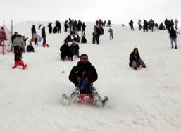 Kar Festivali'nde kızak, kayak ve şambrellerle kaydılar / Ek fotoğraflar