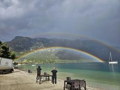 Muğla'da sağanak sonrası çift gökkuşağı