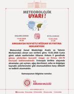 Ankara Valiliği'nden 'fırtına' uyarısı