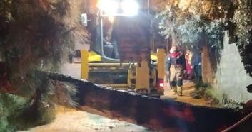Defne’de fırtına nedeniyle ağaç yola devrildi