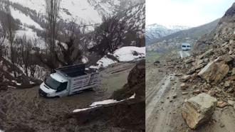 Bitlis’te heyelan nedeniyle 4 köy yolu ulaşıma kapandı