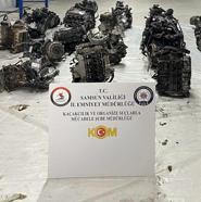 Samsun’da gümrük kaçağı 13 otomobil motoru ele geçirildi