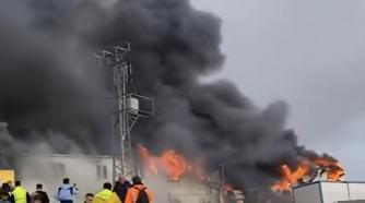 İşçilerin kaldığı konteyner yandı