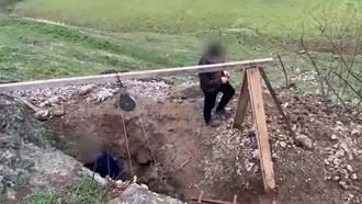 'Kanalizasyon' bahanesiyle izinsiz kazı yapan 4 defineciye suçüstü