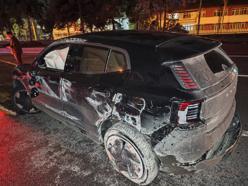 Takla atan otomobildeki 2 kişi yaralandı