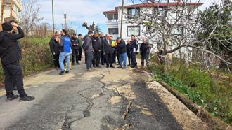 Ordu Valisi Erol, heyelan bölgesinde incelemelerde bulundu