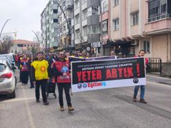 Keşan’da öğretmenler, öldürülen meslektaşları için yürüdü