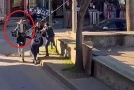 Bursa'da iki grup arasında çıkan duba ve tabureli kavga kamerada