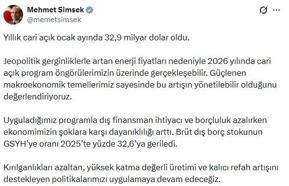 Bakan Şimşek'den 'cari açık' açıklaması