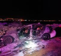 Mardin’de Seyir halindeki otomobil yandı