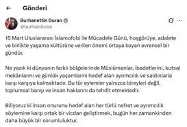 Burhanettin Duran’dan 'İslamofobi ile Mücadele Günü' mesajı