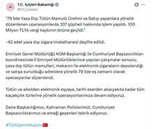 79 ilde kaçak sigara operasyonu; 337 şüpheli hakkında işlem