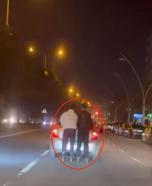 Patenli 2 kişinin tehlikeli yolculuğu kamerada