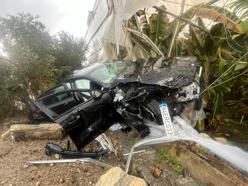 Otomobiliyle muz serasına girdi: 4 yaralı