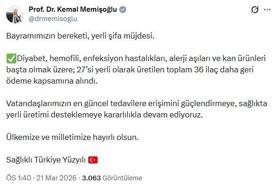 Bakan Memişoğlu: 36 ilaç daha geri ödeme kapsamına alındı