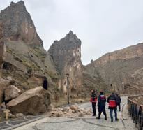 Soğanlı Vadisi’nde kaya parçası düştü
