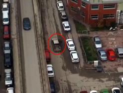 Denetimden kaçmak için aracıyla ters şeride giren sürücü dronla tespit edildi