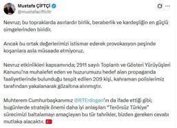 Nevruz'da terör propagandası yapan 209 şüpheliye gözaltı