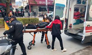 Devrilen motosikletin sürücüsü yaralandı