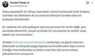 Cevdet Yılmaz'dan 'Uluslararası Sıfır Atık Günü' mesajı