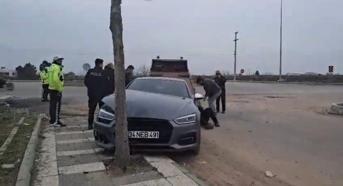 Otomobil ile çarpışan motosiklet sürücüsü yaralandı