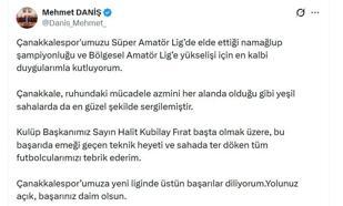 RTÜK Başkanı Daniş, Süper Amatör Lig’de şampiyon olan Çanakkalespor'u kutladı