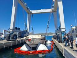 Bodrum'da marinadaki yangında batan 7 motoryatın enkazı kaldırılıyor