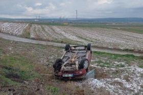 Çorum’da otomobil takla attı: 3 yaralı