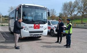 Edirne’de taşımalı eğitim veren okulların servis araçlarına denetim
