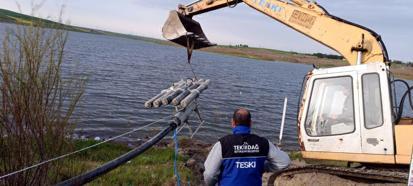 Türkmenli Göleti'ne yüzer terfi istasyonu kuruldu