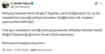 MHP'li Yalçın: Muğla İl Teşkilatı feshedildi