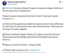 Bakan Kacır: Girişimcilerimize 2 milyon TL'ye kadar destek sunuyoruz