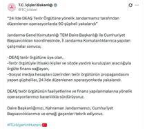 24 ilde DEAŞ terör örgütüne yönelik operasyon: 90 gözaltı